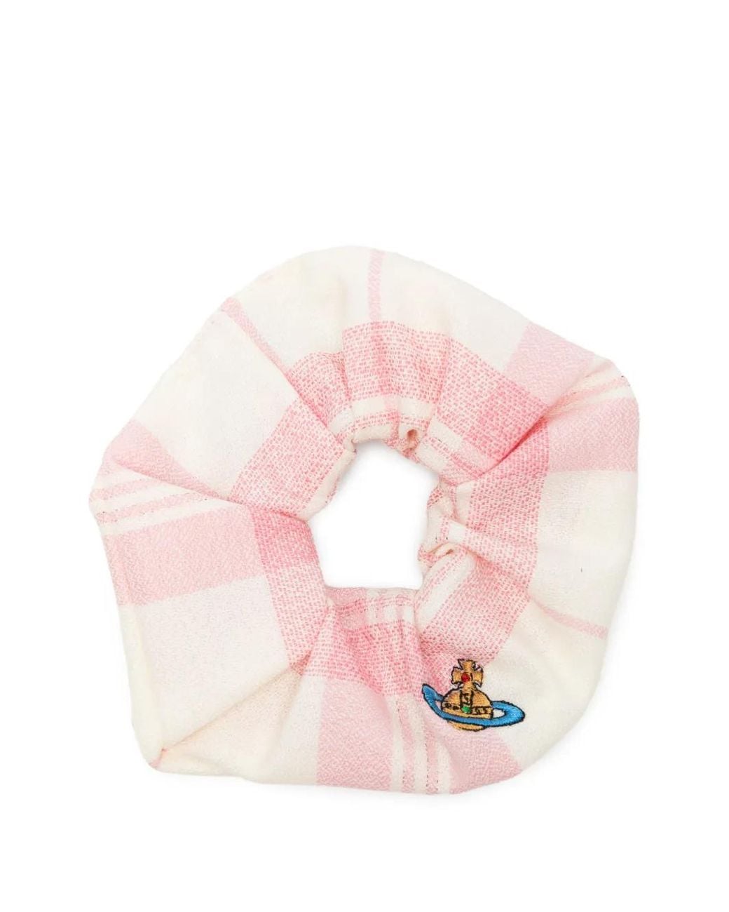 Vivienne Westwood Pink Chouchou À Carreaux Et Motif Orb Brodé