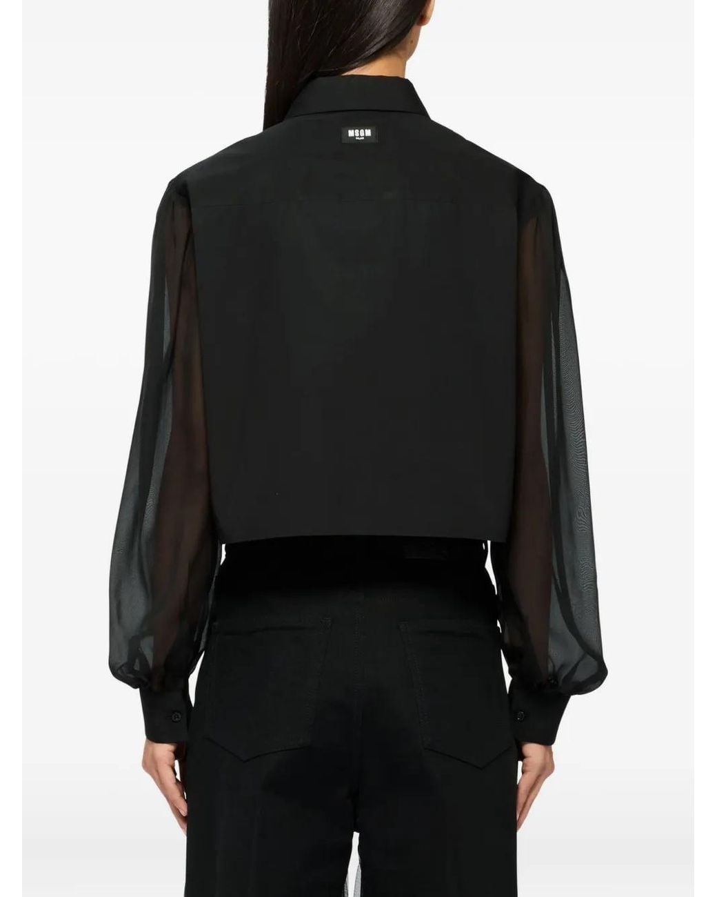 Camicia A Maniche Lunghe di MSGM in Black