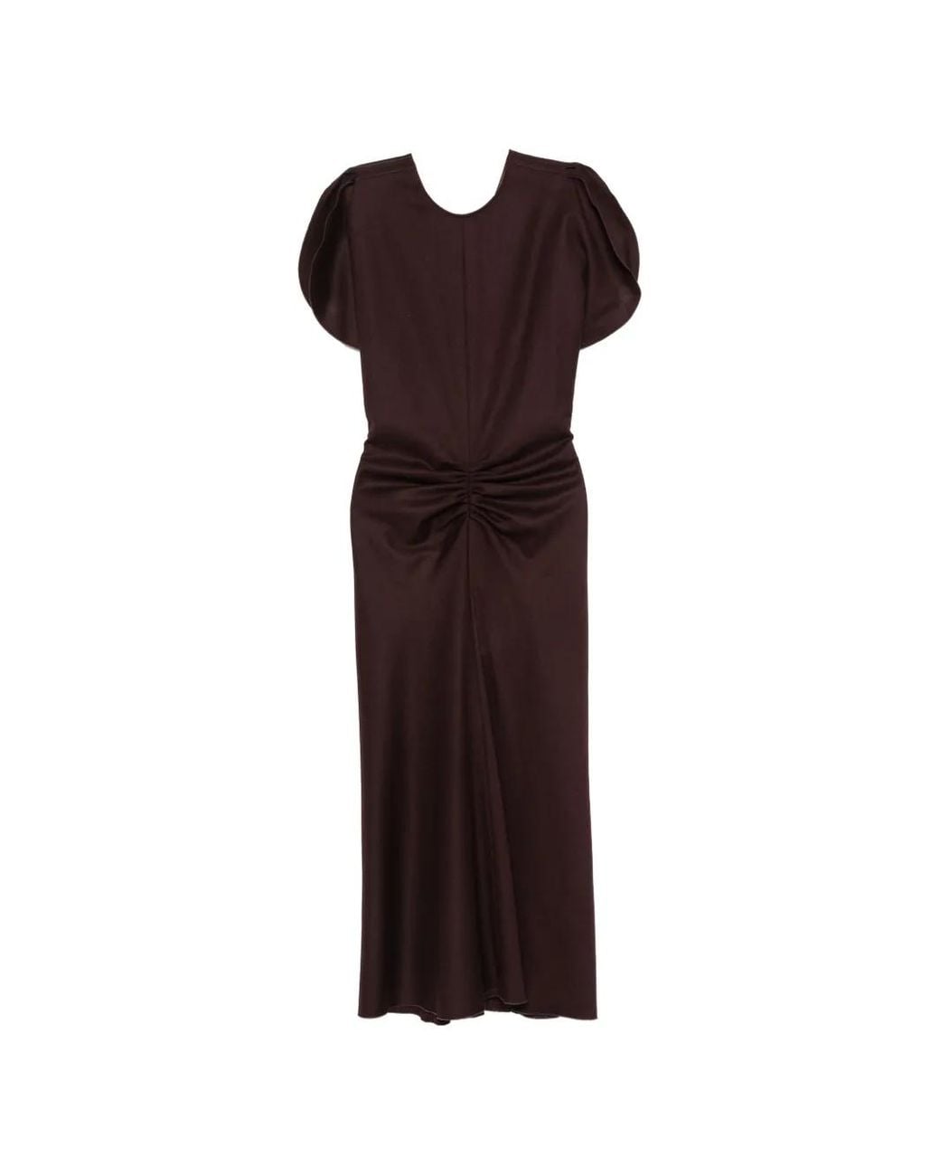 Victoria Beckham Purple Bela Ruched Midi Dress