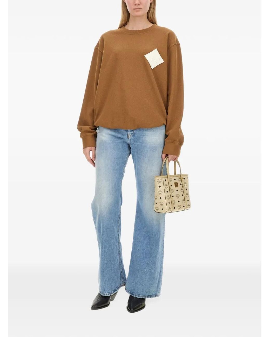 MCM Brown Logo-Patch Sweater