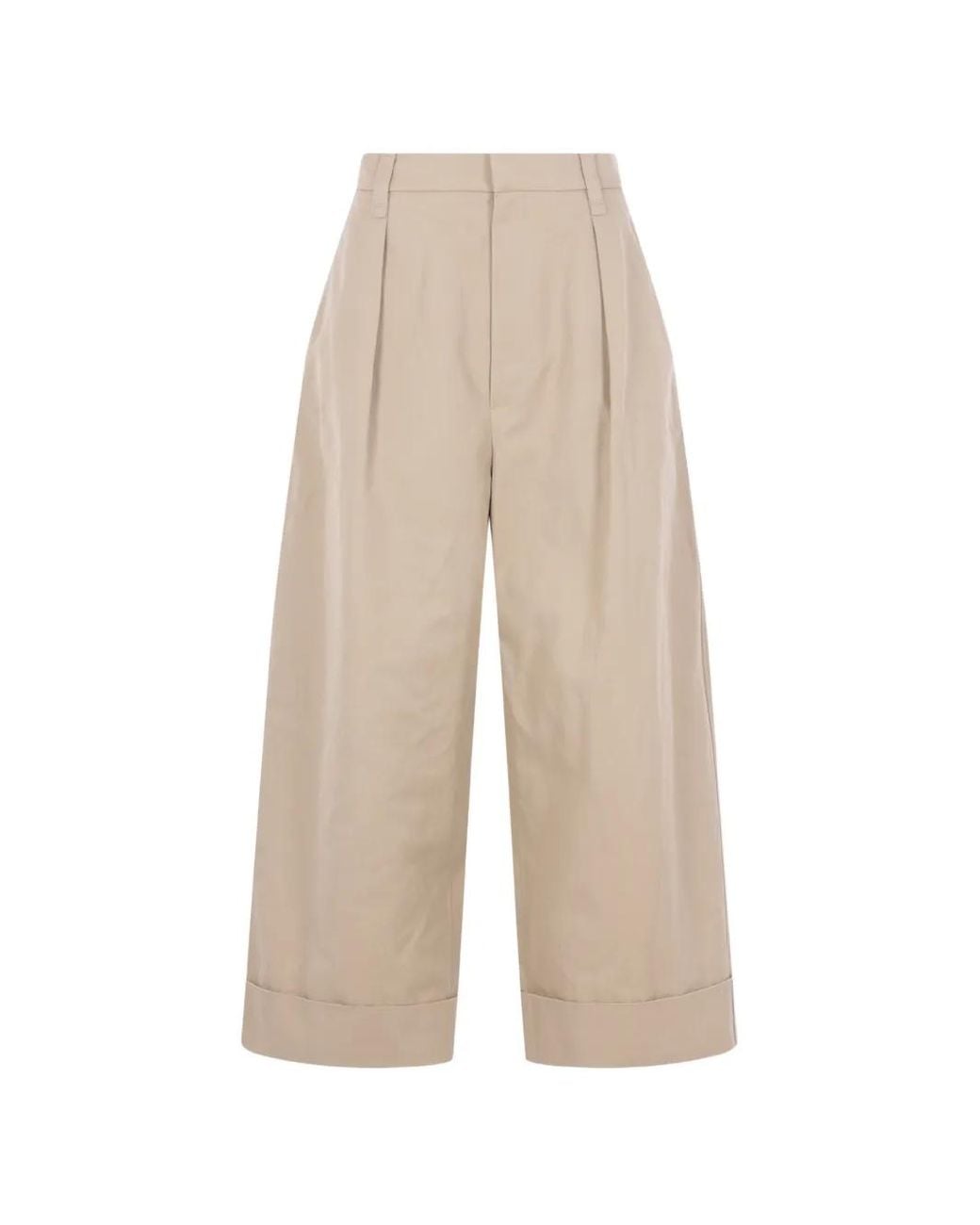 Brunello Cucinelli White Pleated Trousers