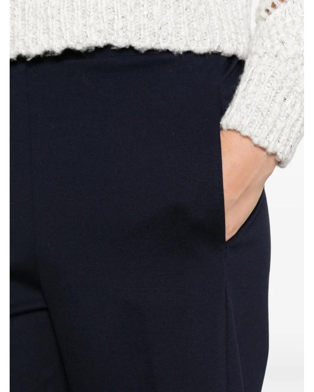 Via Masini 80 Blue Wide-Leg Trousers