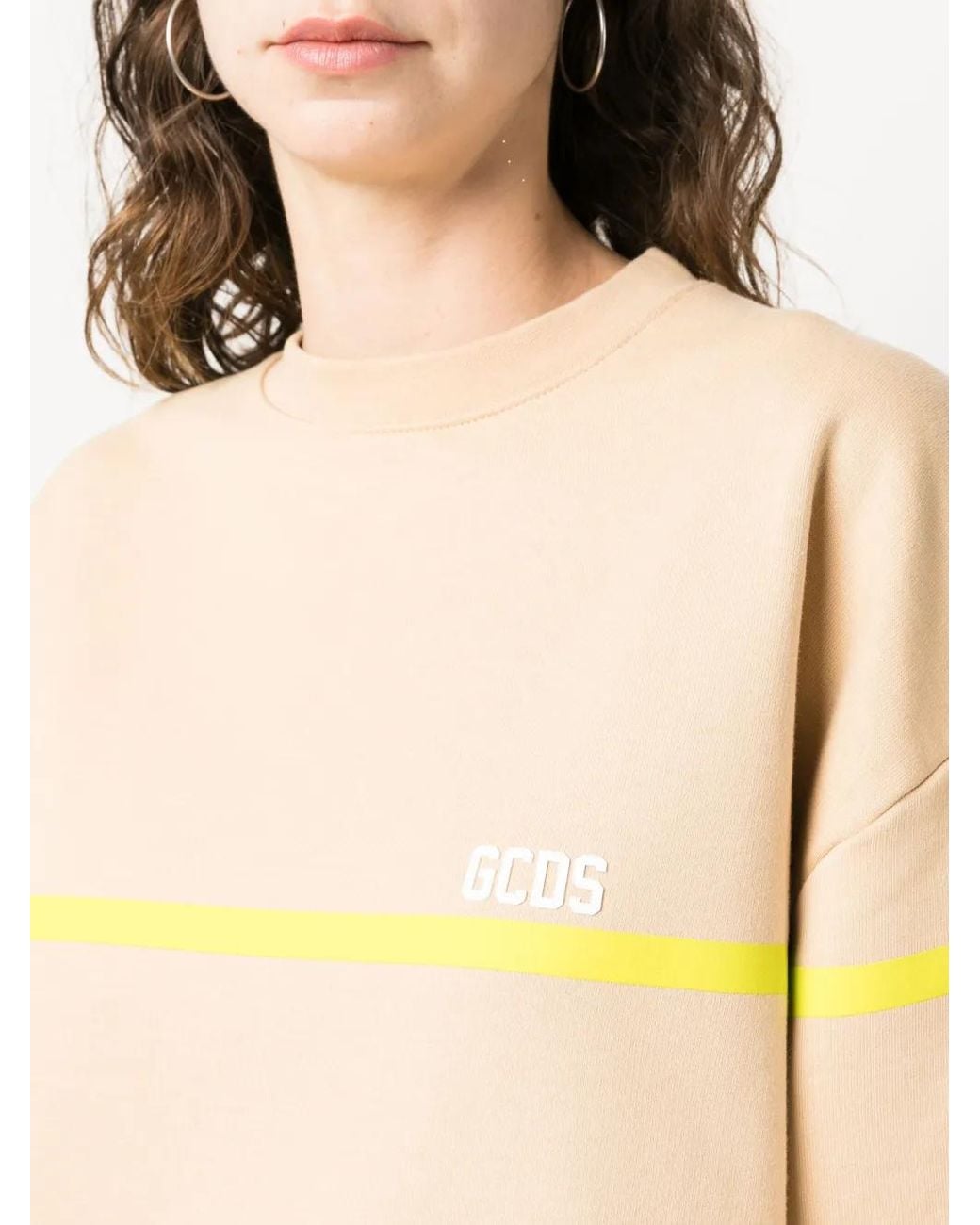 Gcds Yellow Logo-Print Cotton Sweatshirt