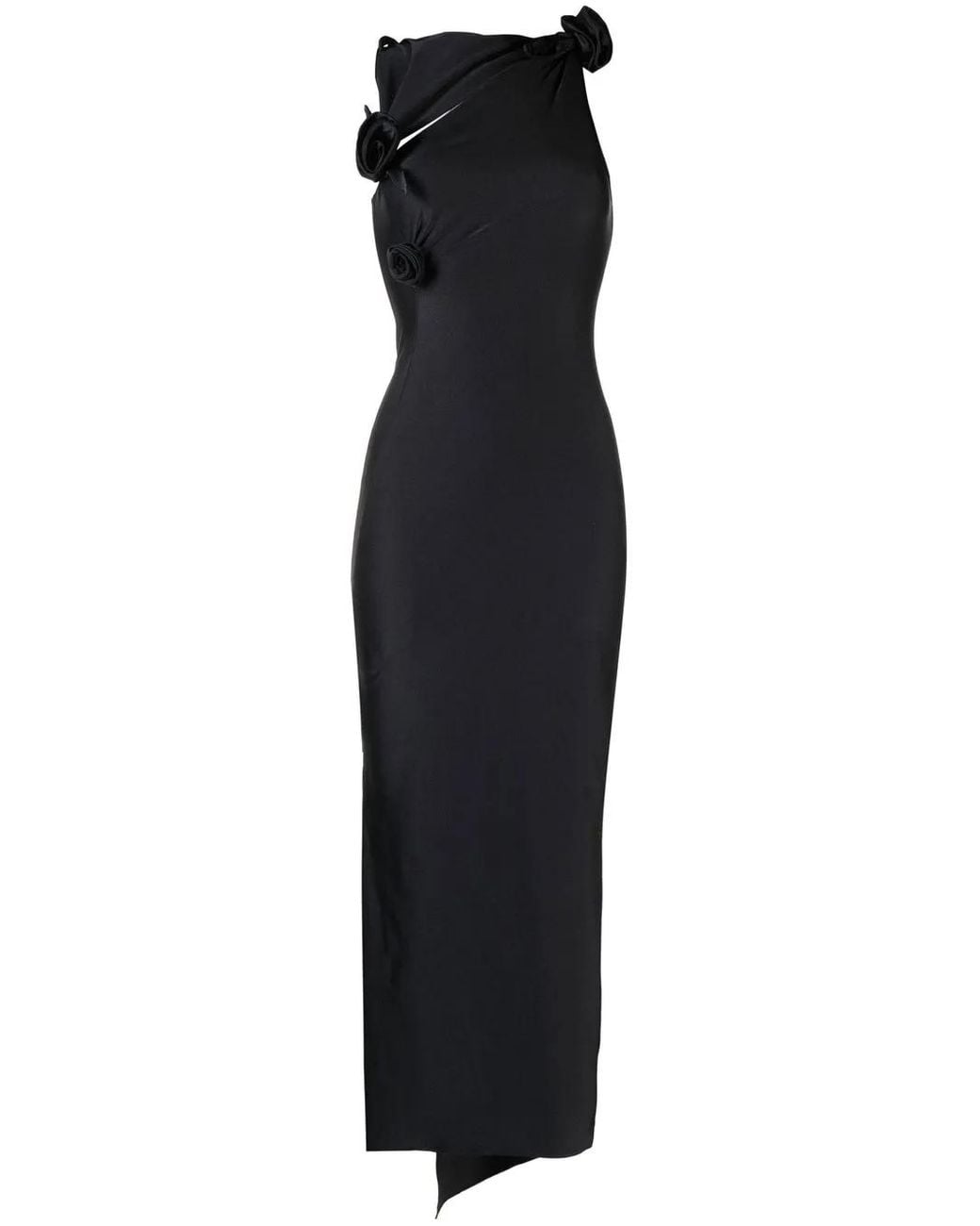 Coperni Flower Midi Jurk in het Black