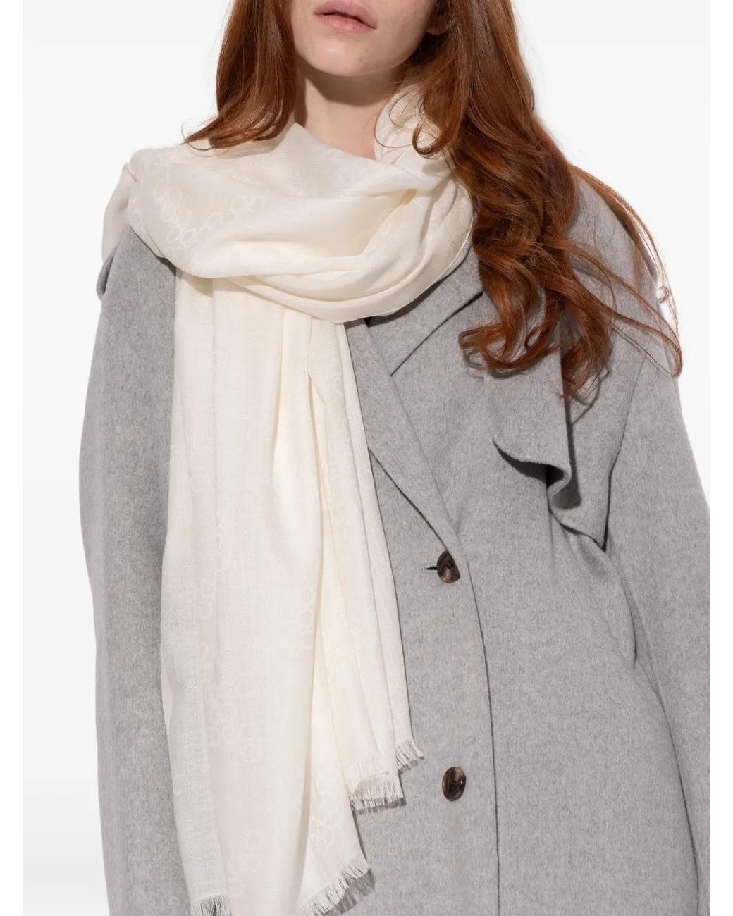 Ferragamo Natural Gancini-Monogram Scarf