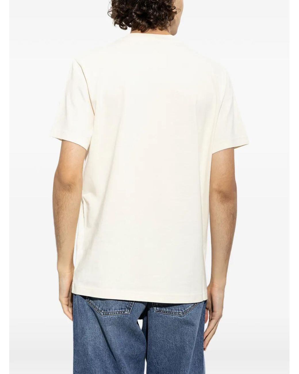 Moncler White Logo-Embroidered T-Shirt for men