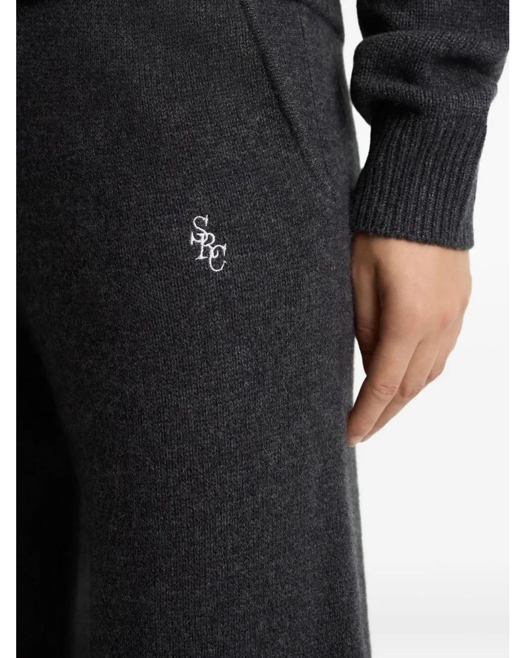 Sporty & Rich Black Embroidered Trousers