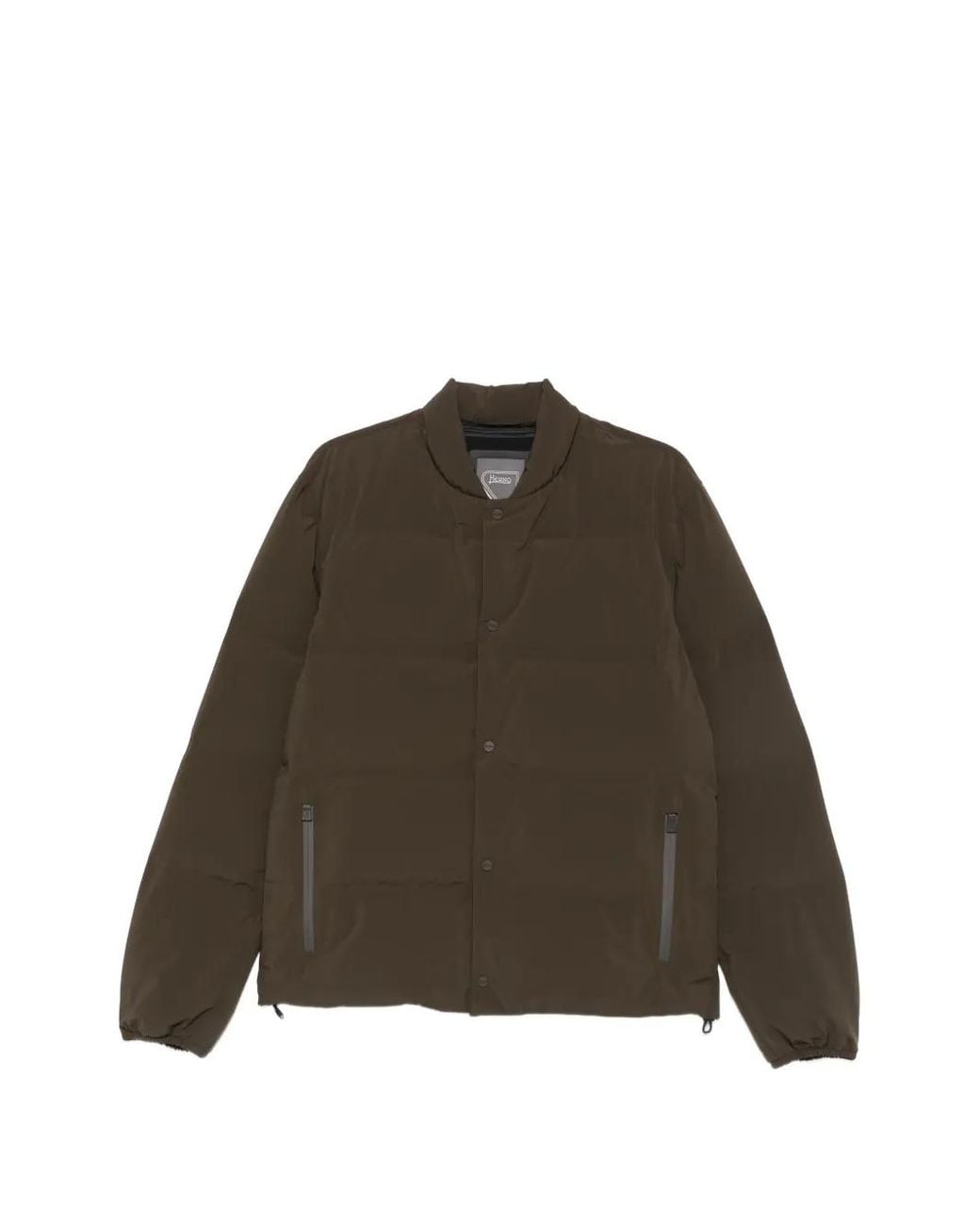 Herno Brown Quilted Press-Stud Jacket for men