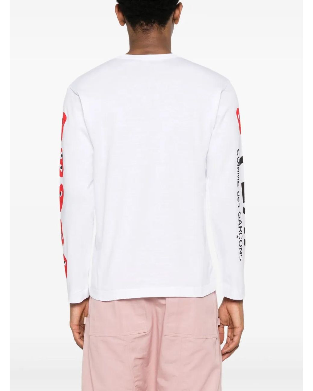 COMME DES GARÇONS PLAY White Signature Heart Print Cotton Tee
