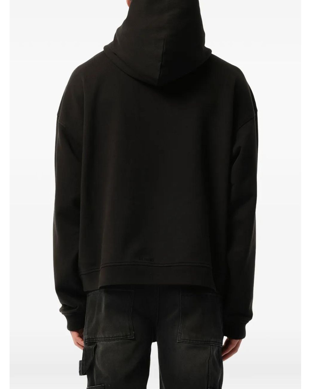 we11done Black Collage-Print Hoodie for men