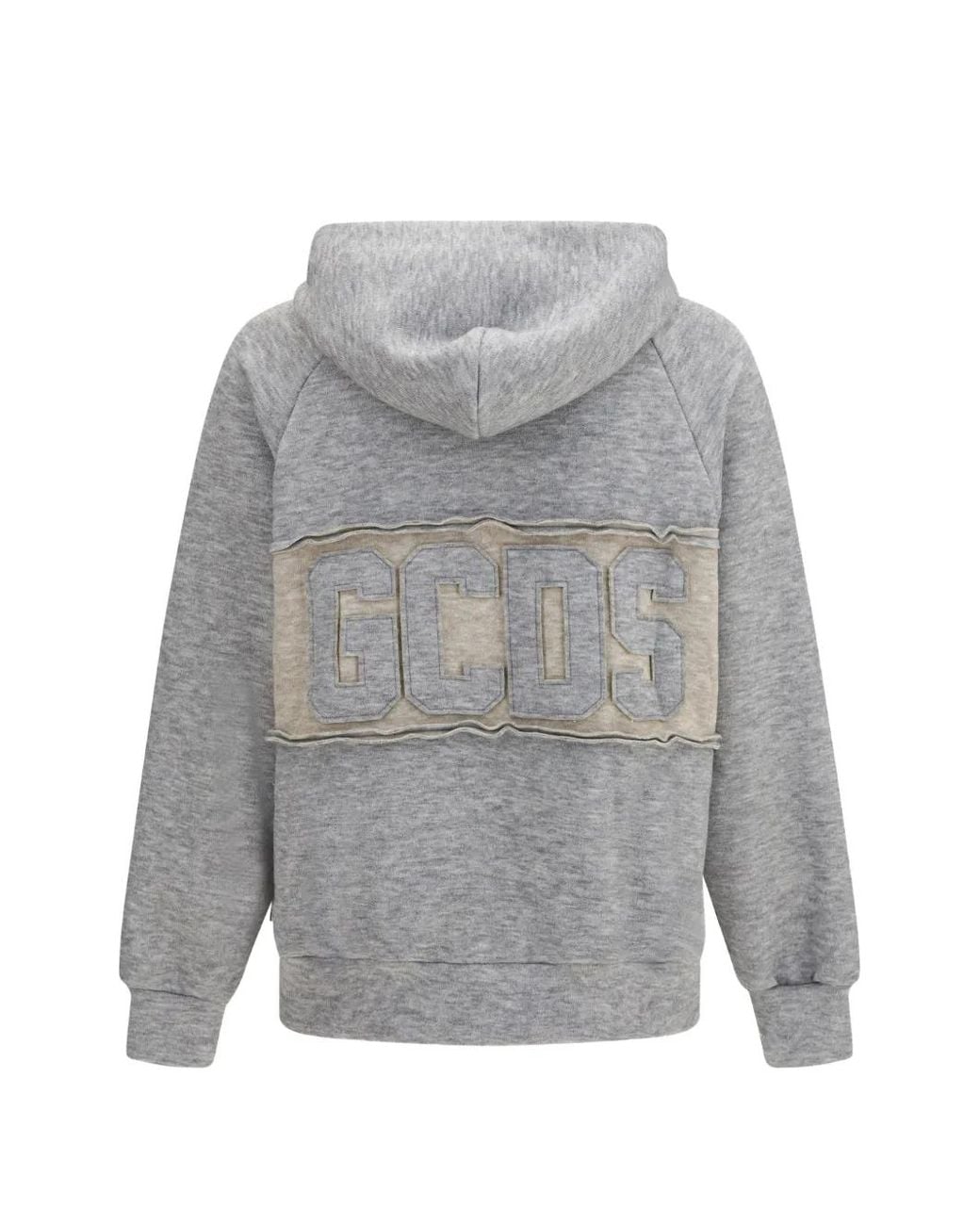 Gcds Gray Logo-Patch Hoodie for men