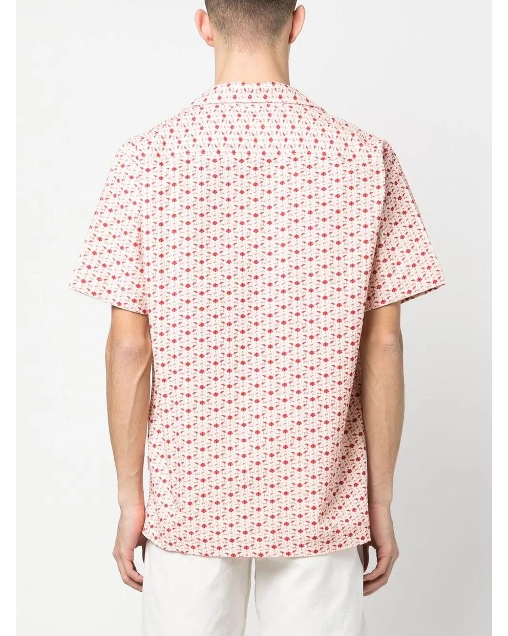 Orlebar Brown Pink Marne Cord Bandana Corduroy Shirt for men