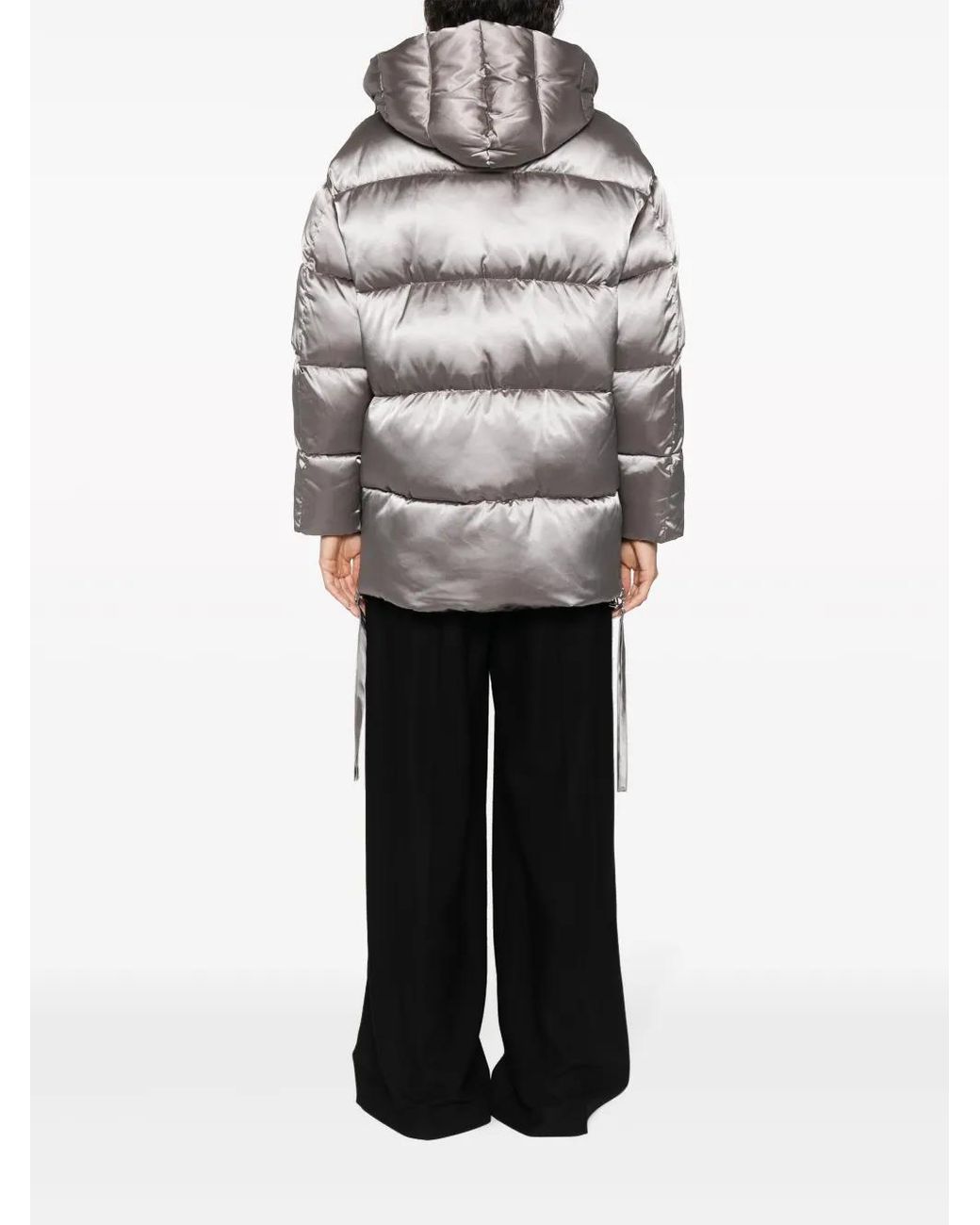 P.A.R.O.S.H. Gray P.A.R.O..H. Satin-Finish Padded Coat