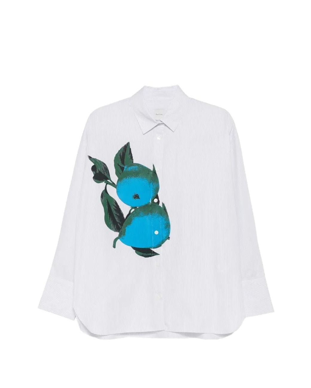 Paul Smith Blue Fruit-Print Striped Shirt