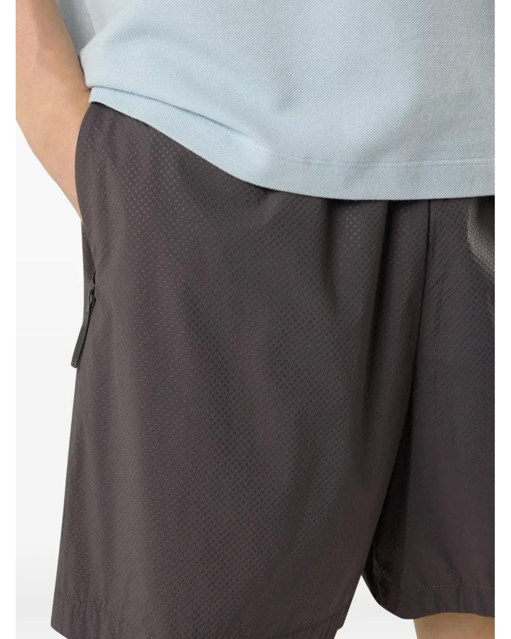 Stone Island Gray L100015 Light Stretch Nylon_S.I. Stellina Shorts for men