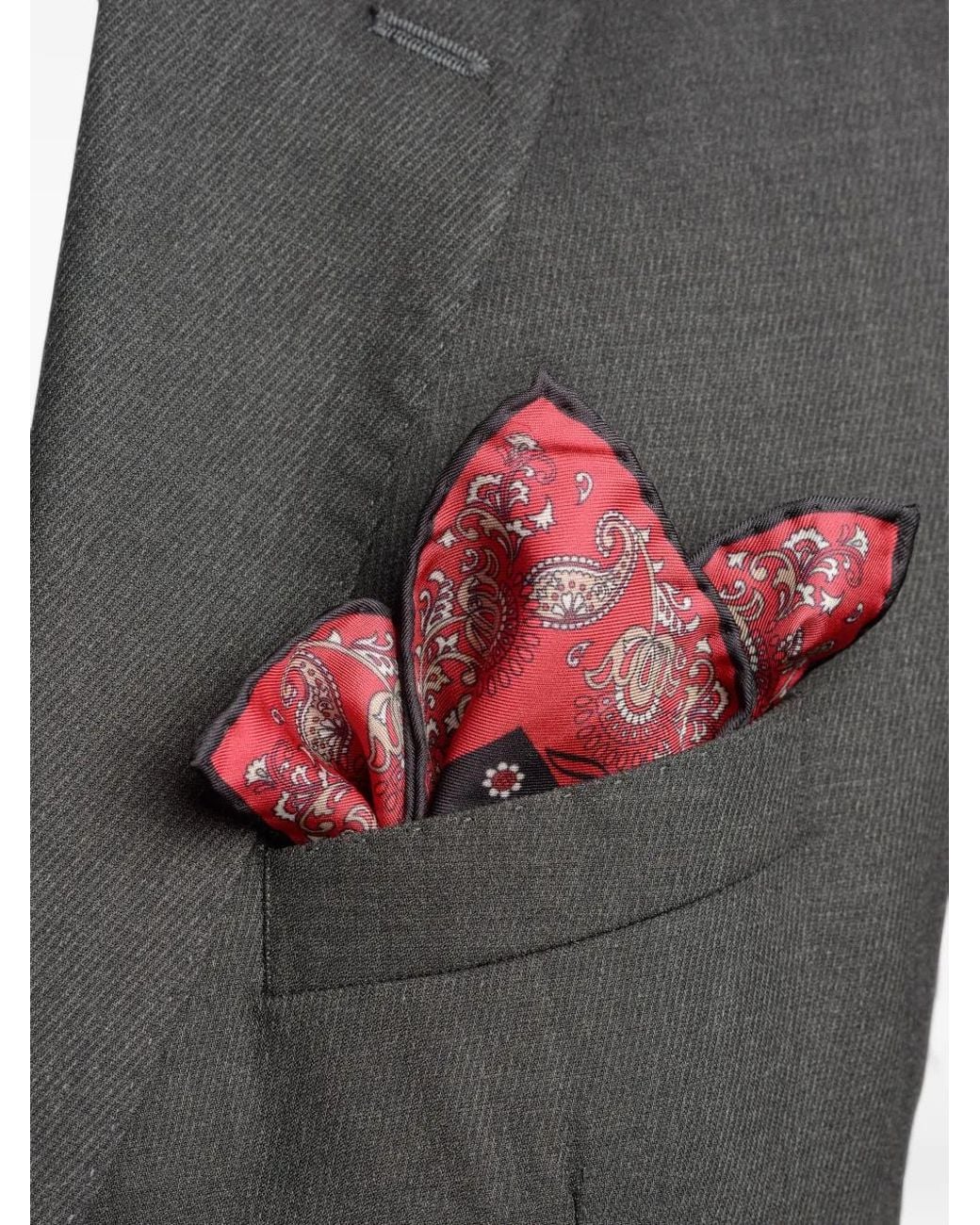 Elizabetta Einstecktuch Mit Medaillon-Print in Red für Herren