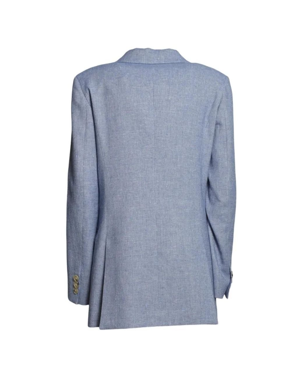 SOLOTRE Blue Double-Breasted Blazer