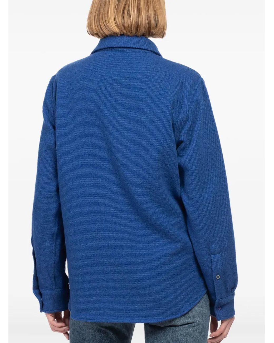 God's True Cashmere Blue Cashmere Overshirt