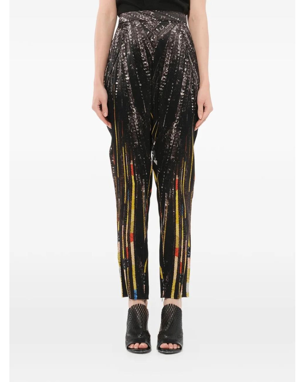 Givenchy Black Sequin-Embellished High-Waisted Trousers