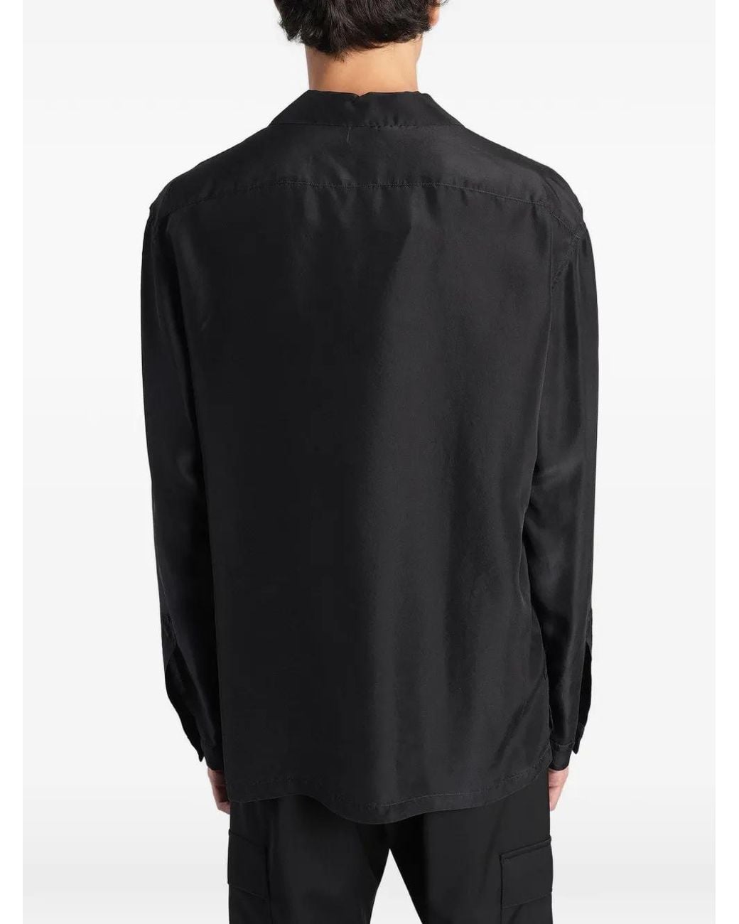 Barena Black Genga Button-Placket Long-Sleeve Shirt for men