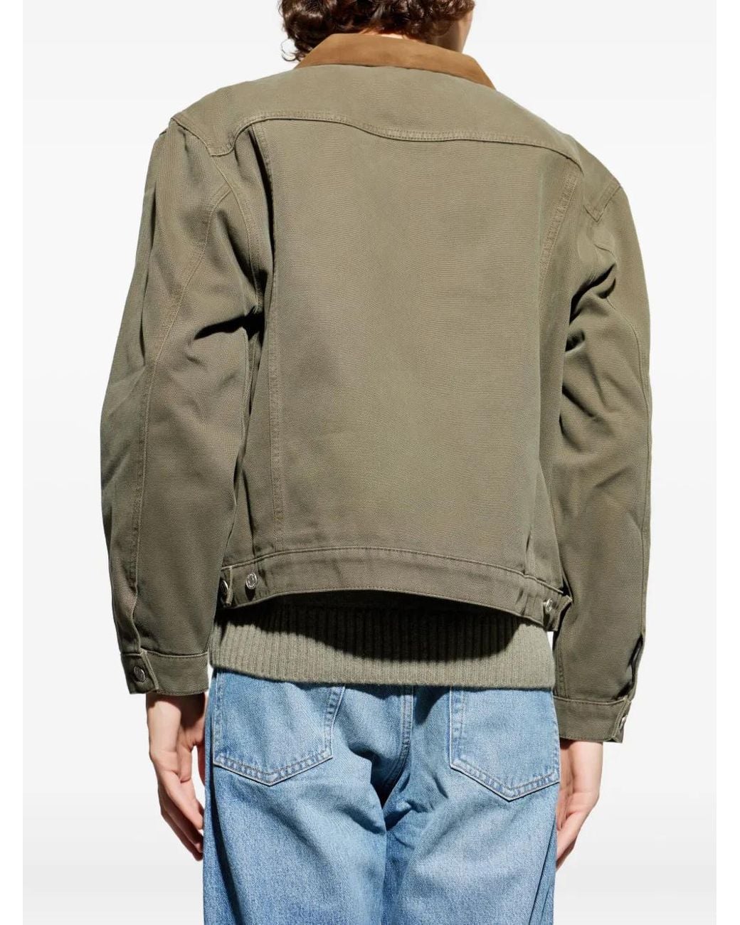 FRAME Green Chest-Pockets Collared Jacket for men