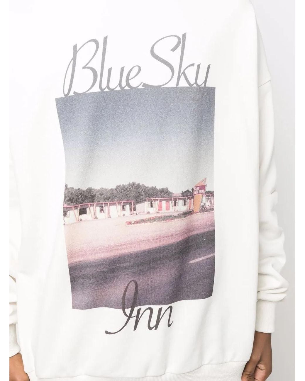 BLUE SKY INN White Logo Print Sweatshirt for men