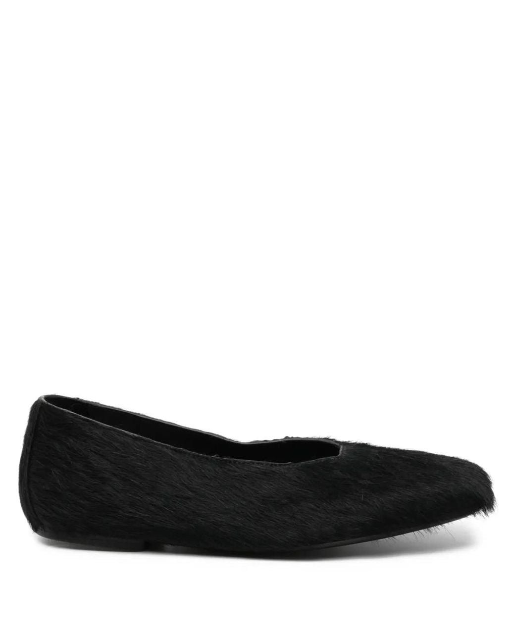 Rick Owens Black Leather Ballet Flats