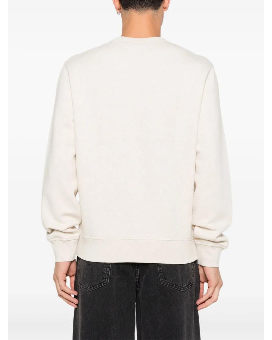 A.P.C. White Logo-Print Crew Neck Sweatshirt for men