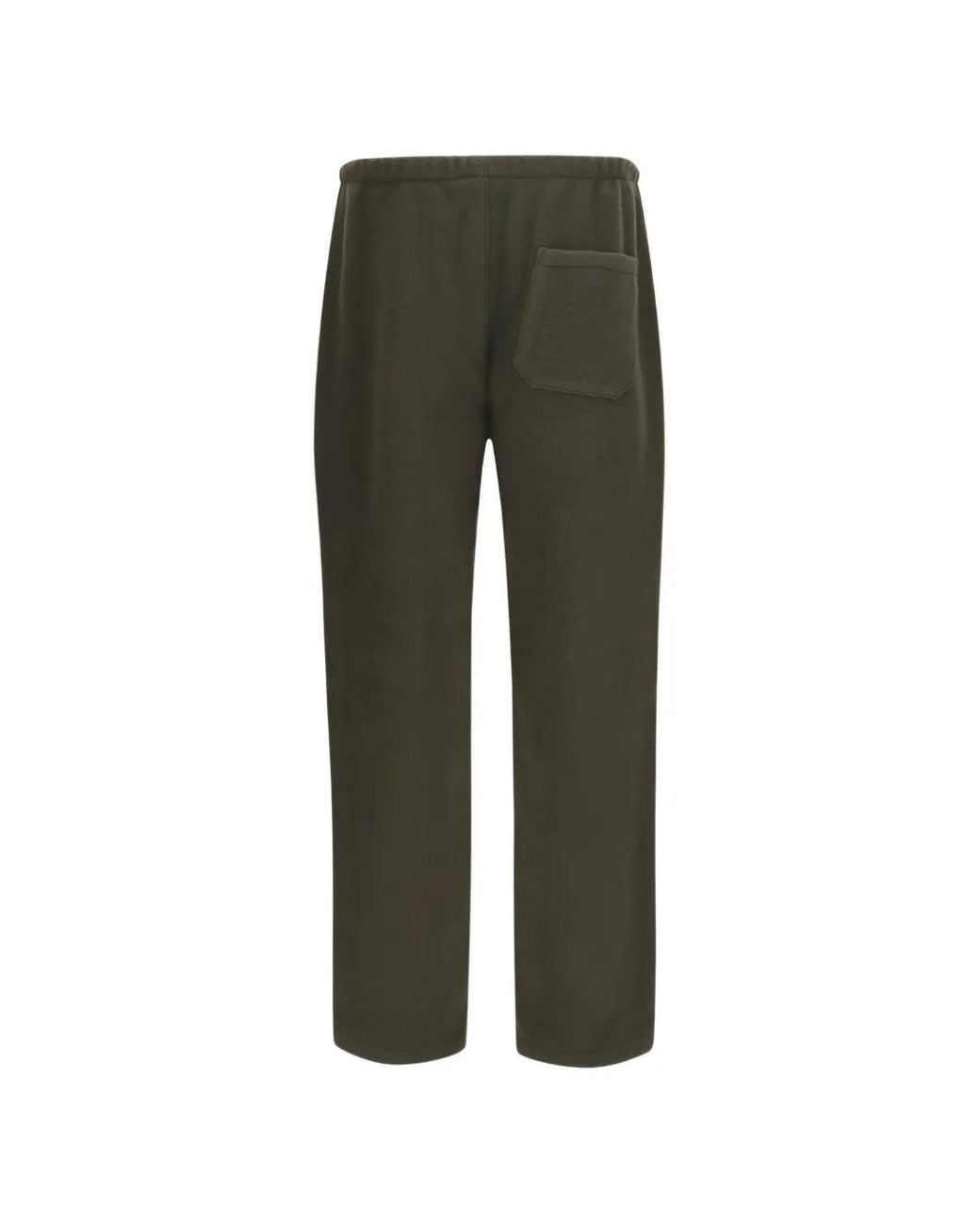 Rier Green Fleece-Texture Patch-Pocket Trousers