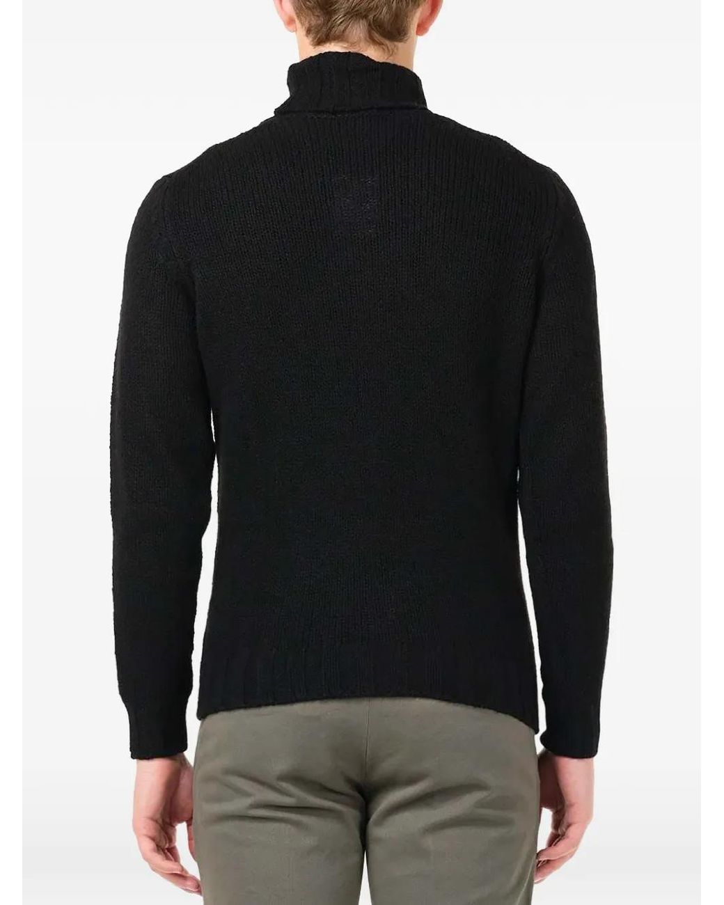 Al Duca D'aosta Blue Roll-Neck Wool Sweater for men