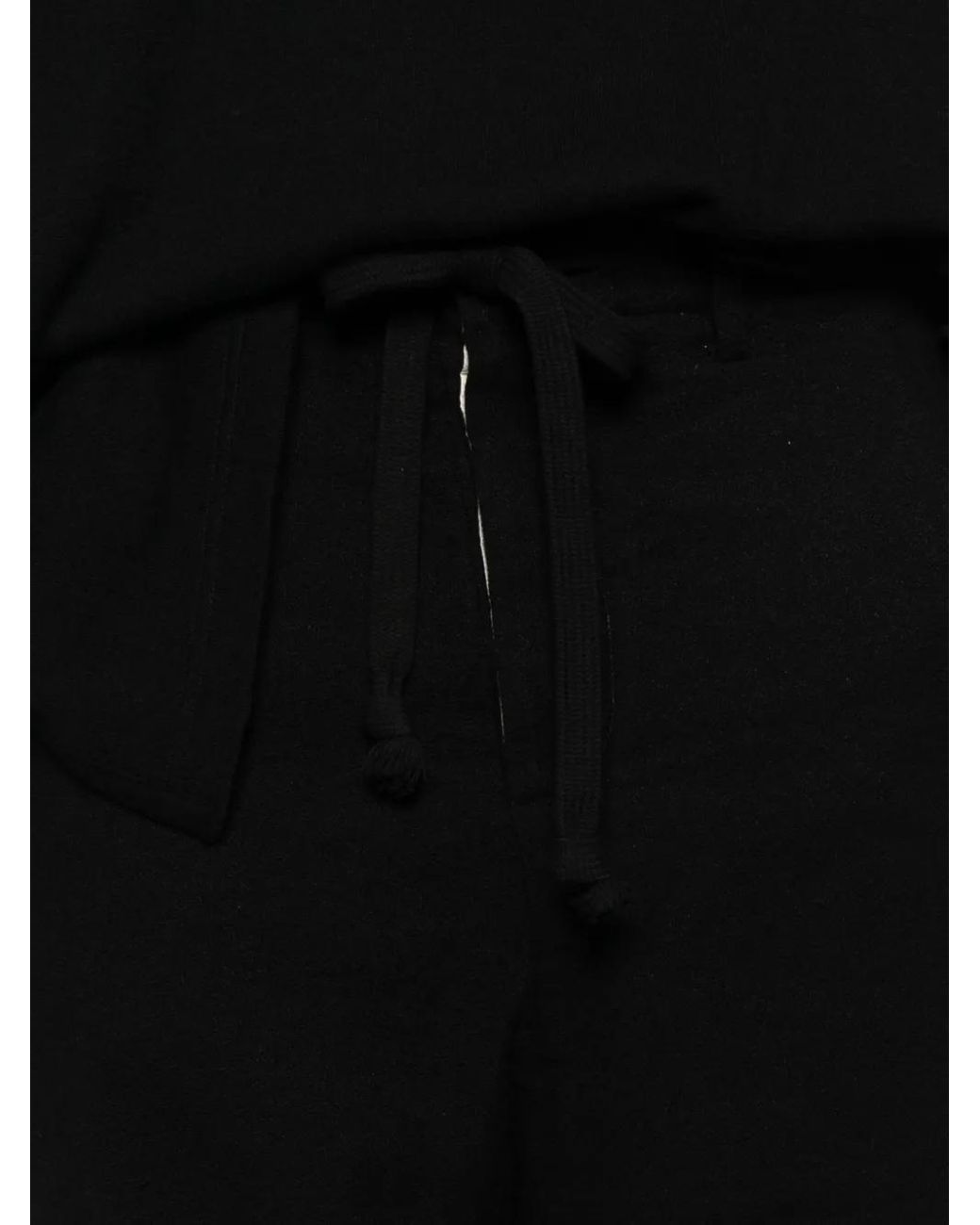 Uma Wang Black Drawstring Trousers for men