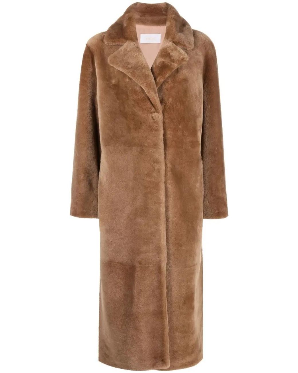 Yves Salomon Brown Long Merino Coat