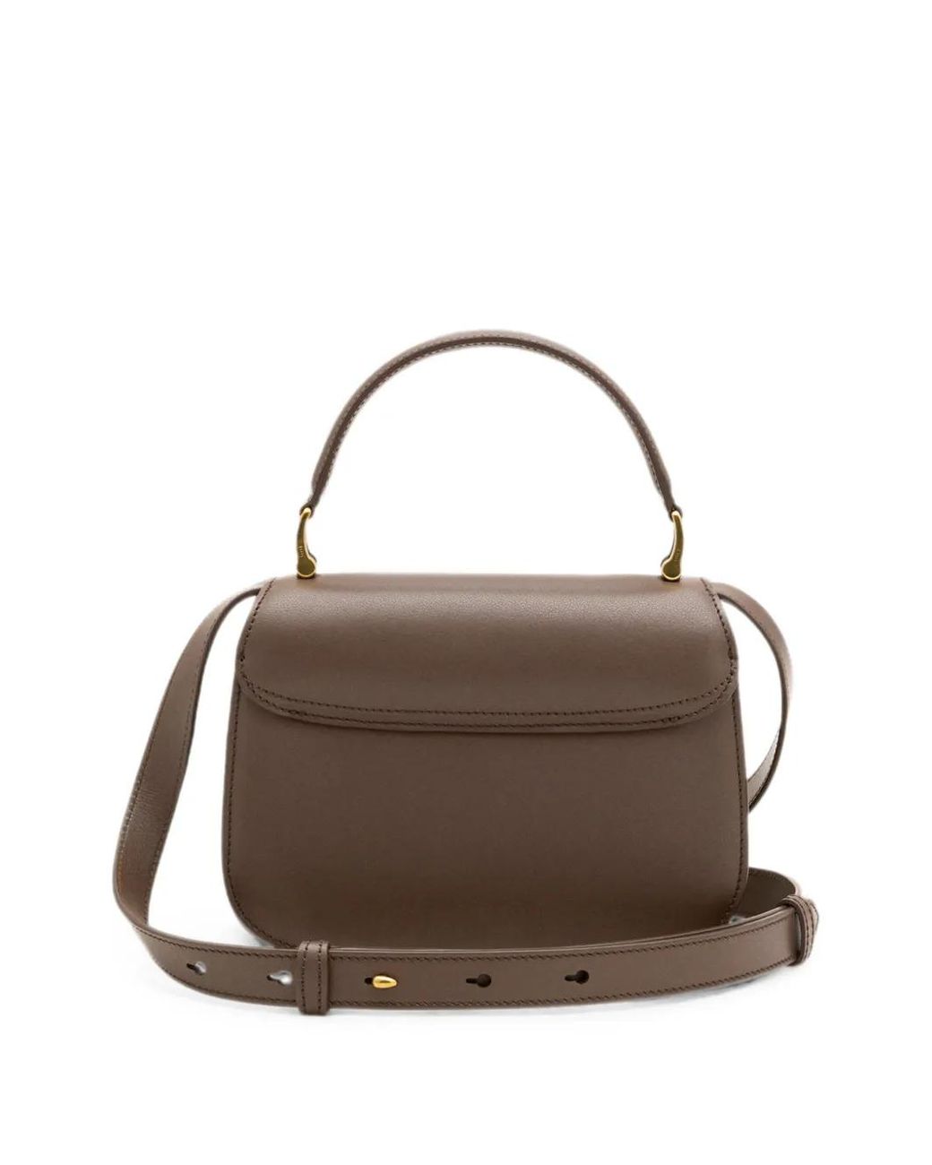 AMI Brown Cowhide Leather Paris Paris Top Handle Bag