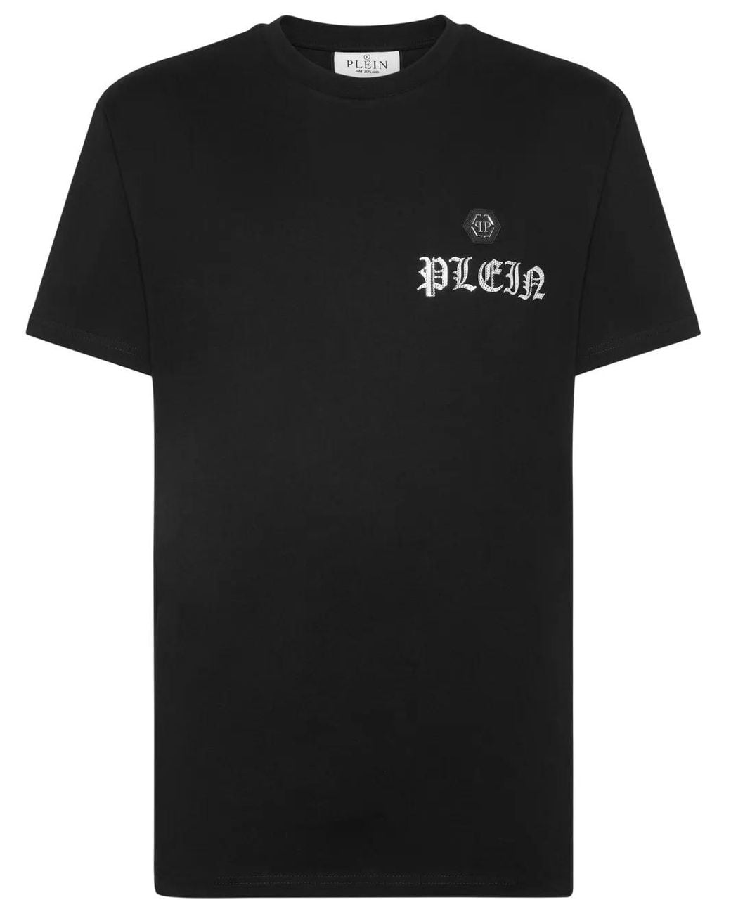 Philipp Plein Black Skull Crystal-Embellished T-Shirt for men