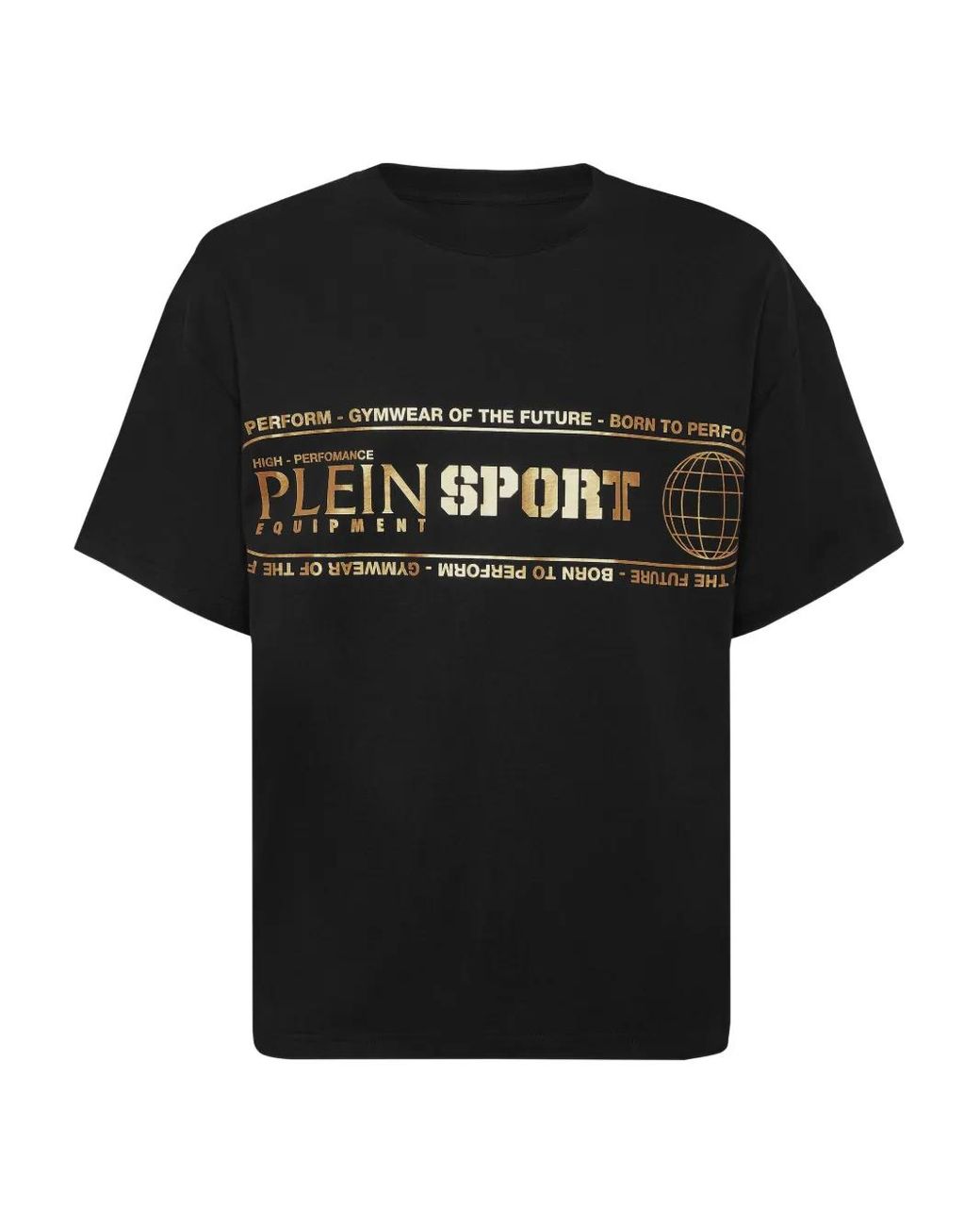 Philipp Plein Black Lettering-Print Crew-Neck T-Shirt for men