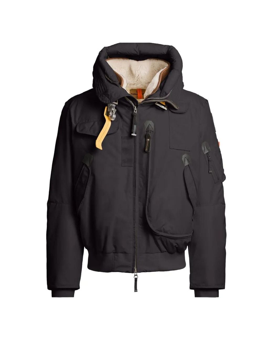 Parajumpers Black Gobi Hooded Bomber Jacket for men