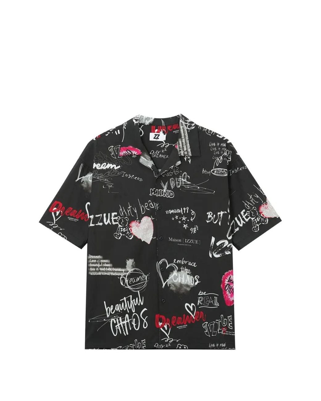 Izzue Black Print Short-Sleeve Shirt for men