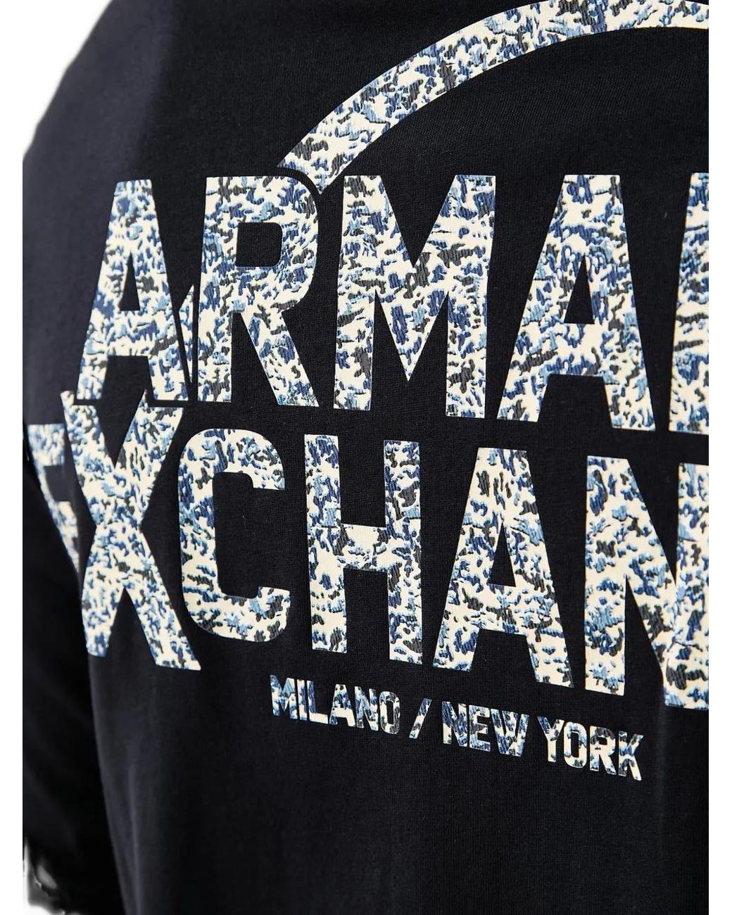 ARMANI EXCHANGE Black Logo-Patch Long-Sleeve T-Shirt for men