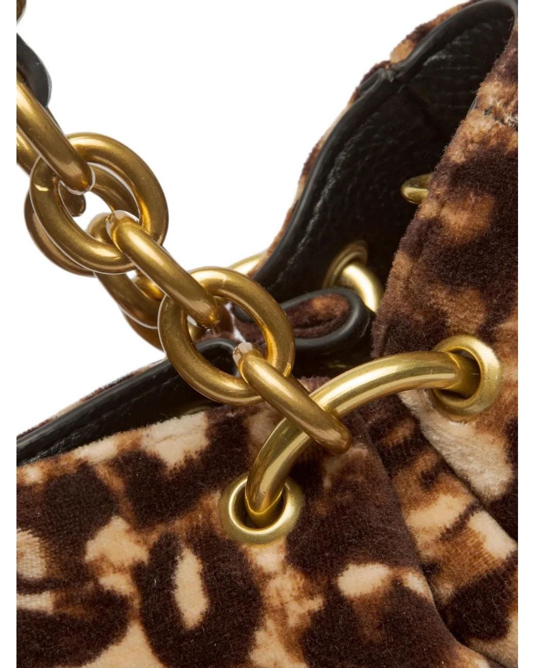 Juicy Couture Blue Leopard-Print Chain-Handle Tote Bag