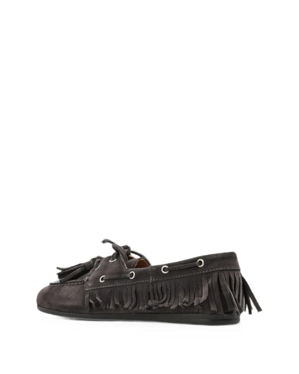 POSA Black Tassel-Detail Fringed Loafers