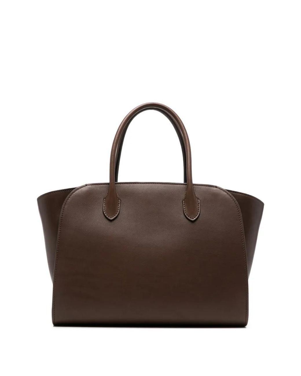 The Row Brown Marlo 12 Leather Tote Bag