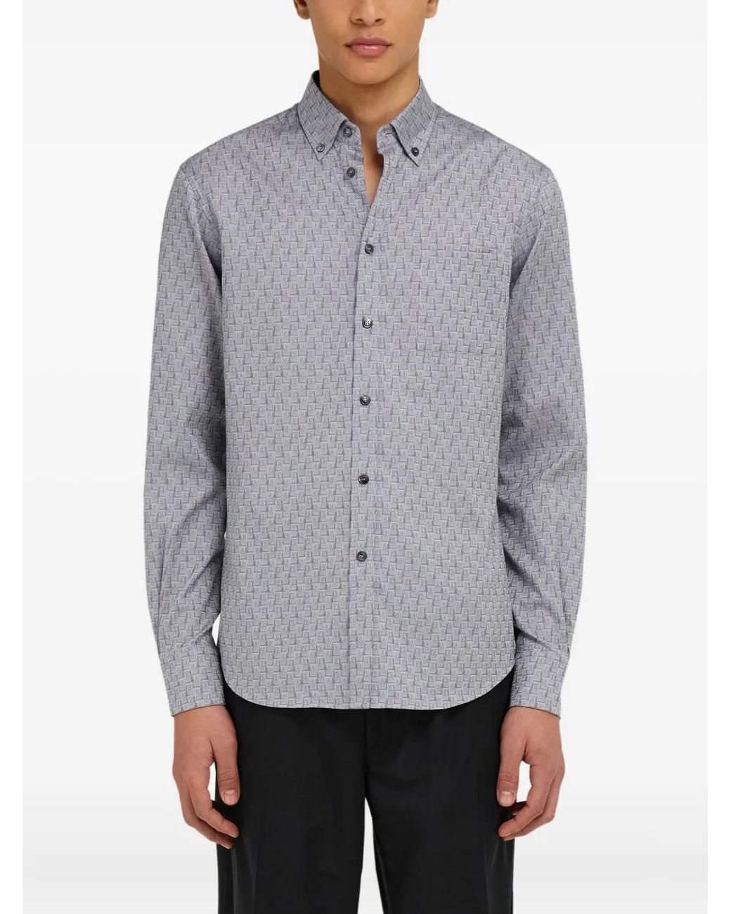 Ferragamo Gray Monogram Shirt for men