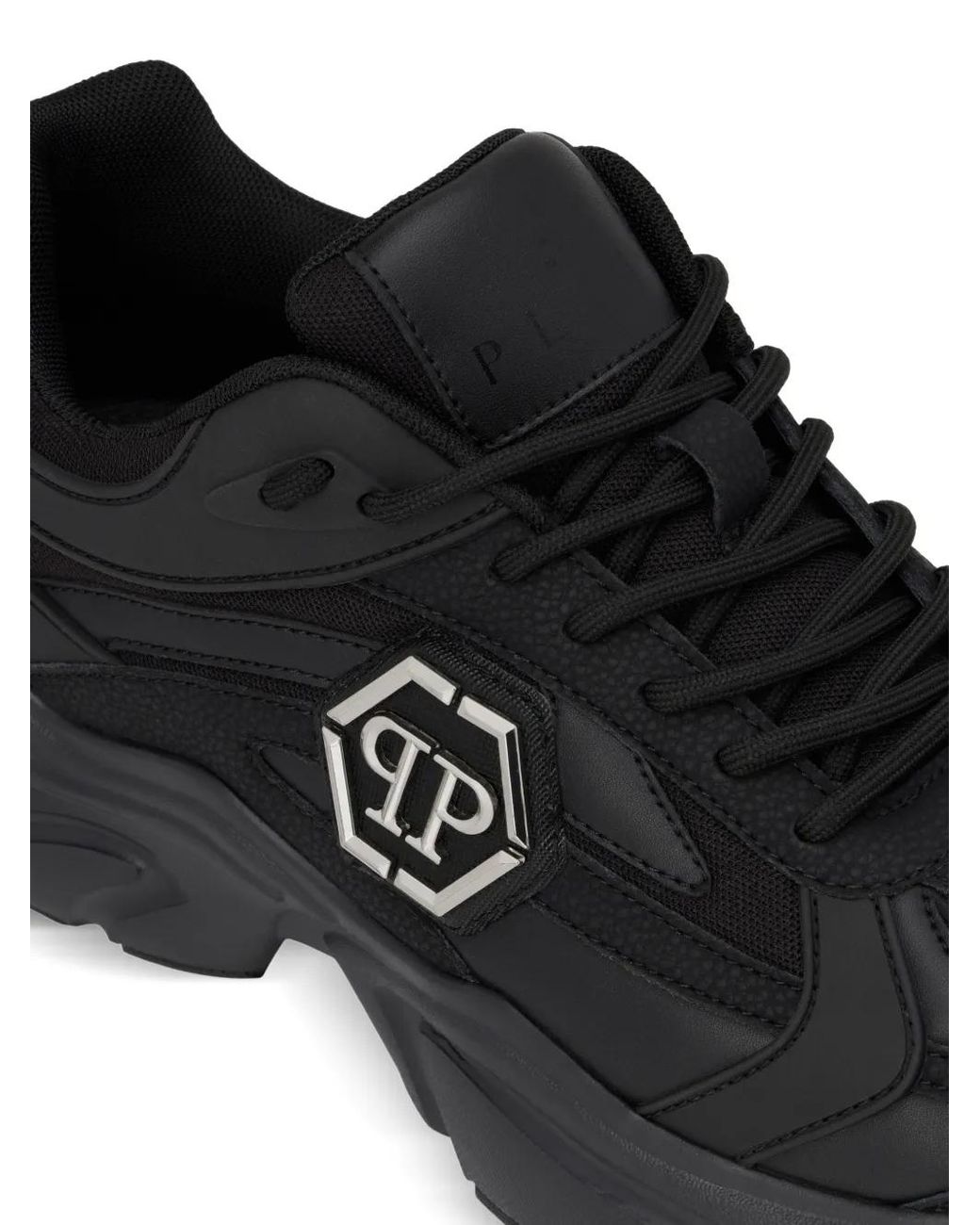 Philipp Plein Black Nitro Xtreme Logo-Patch Sneakers