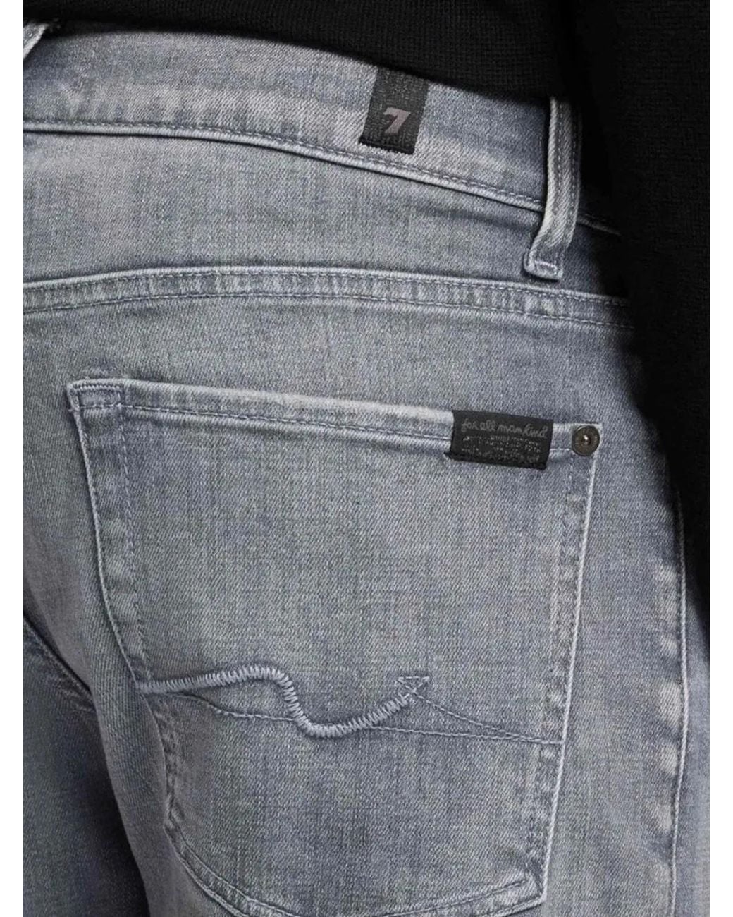 7 For All Mankind Gray Slimmy Hasting Slim-Fit Jeans for men
