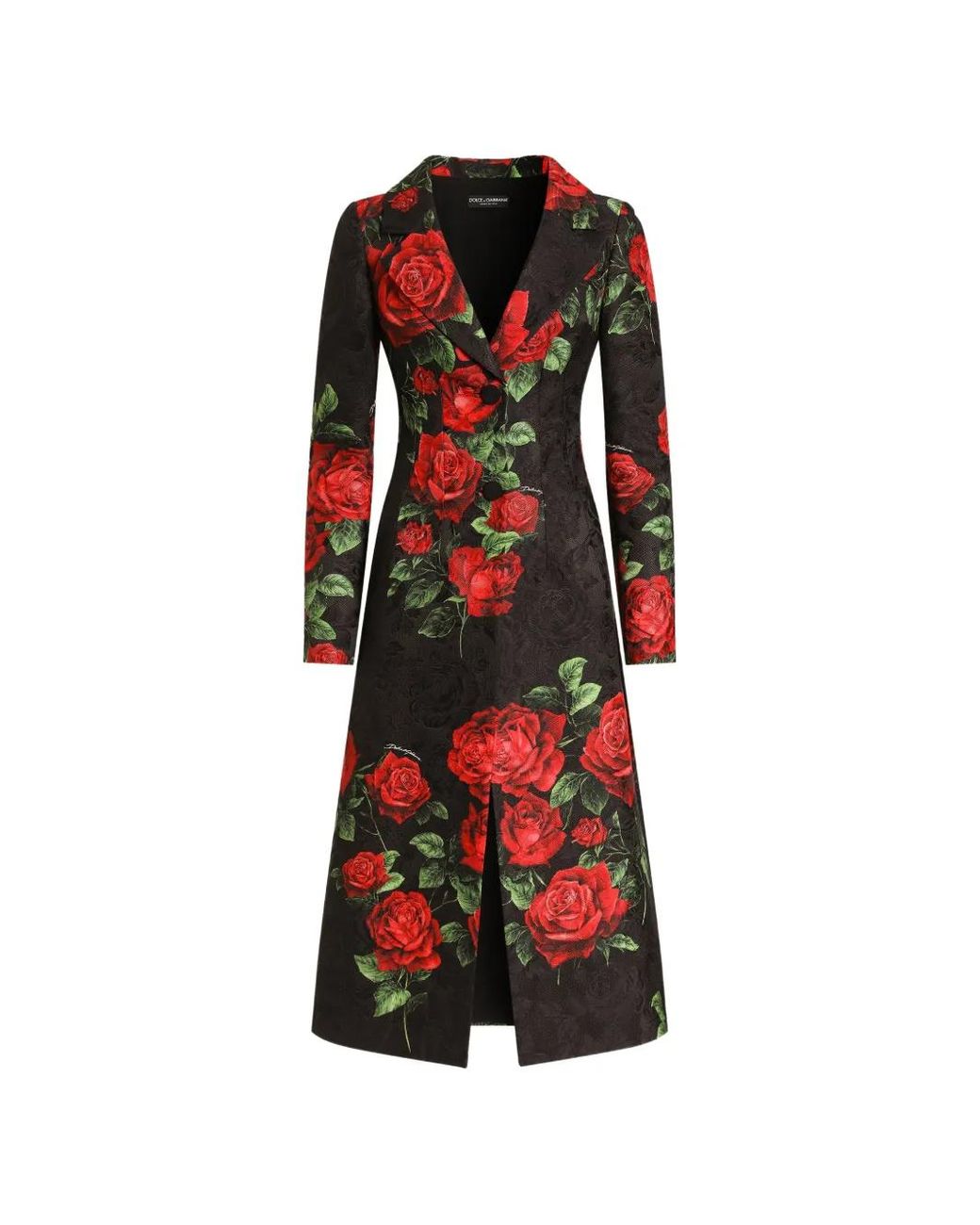 Dolce & Gabbana Red Exclusive Rose-Print Coat
