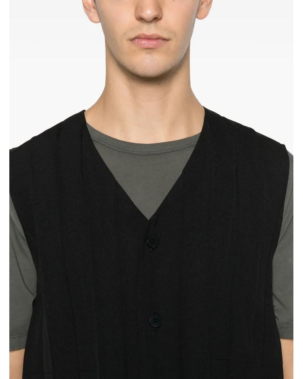 Homme Plissé Issey Miyake Black Edge Ensemble Waistcoat for men