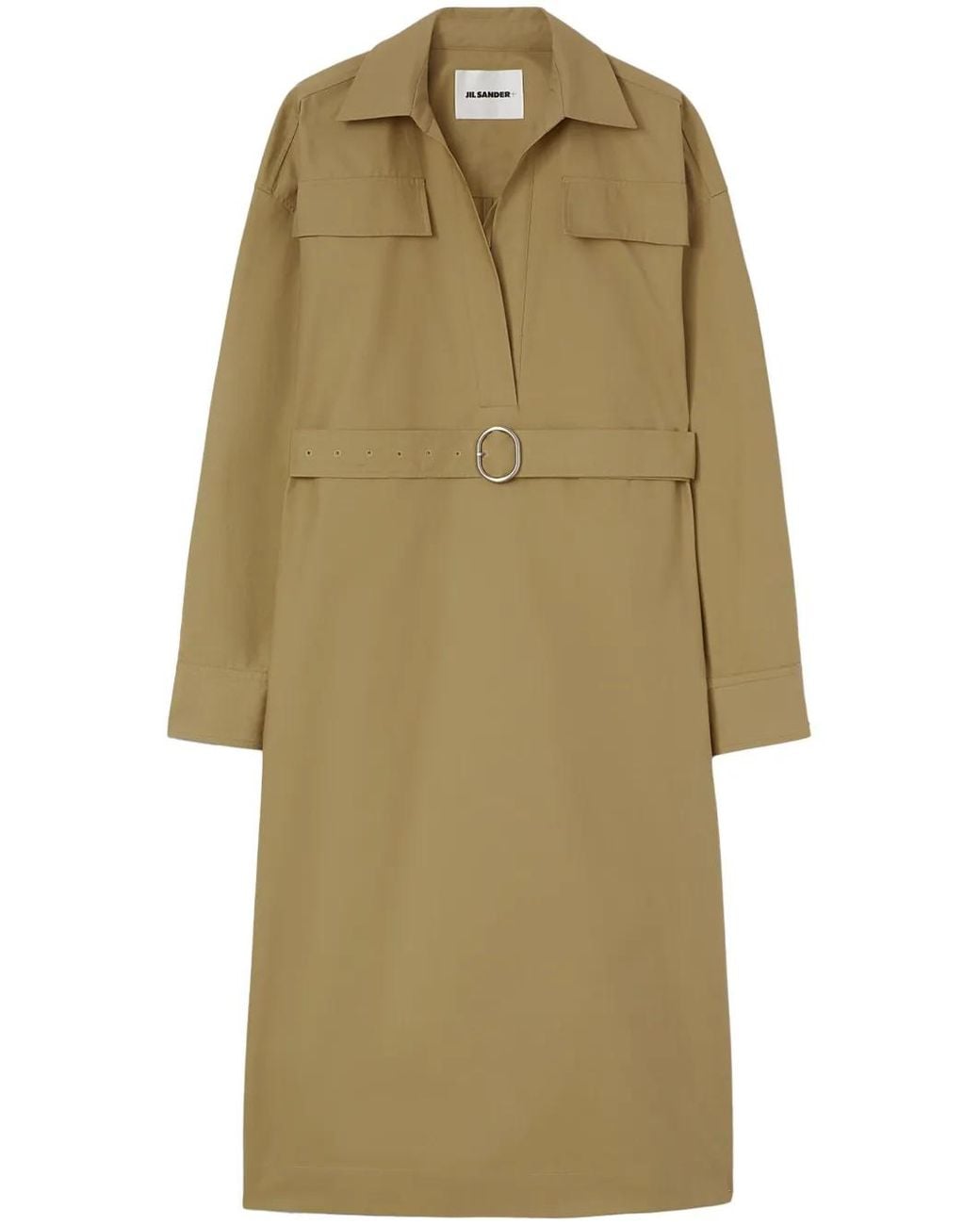 Jil Sander Natural Classic-Collar Cotton Dress