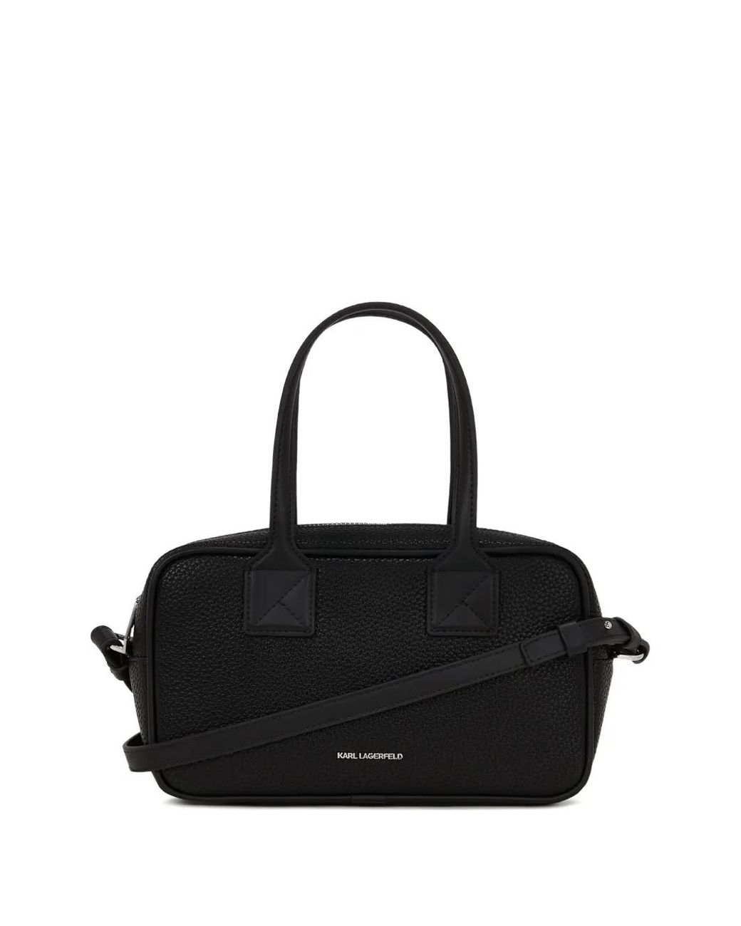 Karl Lagerfeld Black Embossed-Logo Tote Bag