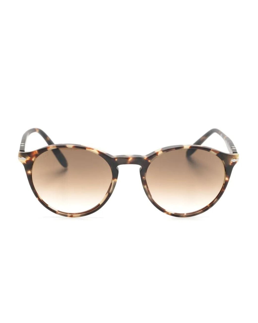 Persol Natural Tortoiseshell-Effect Round-Frame Sunglasses