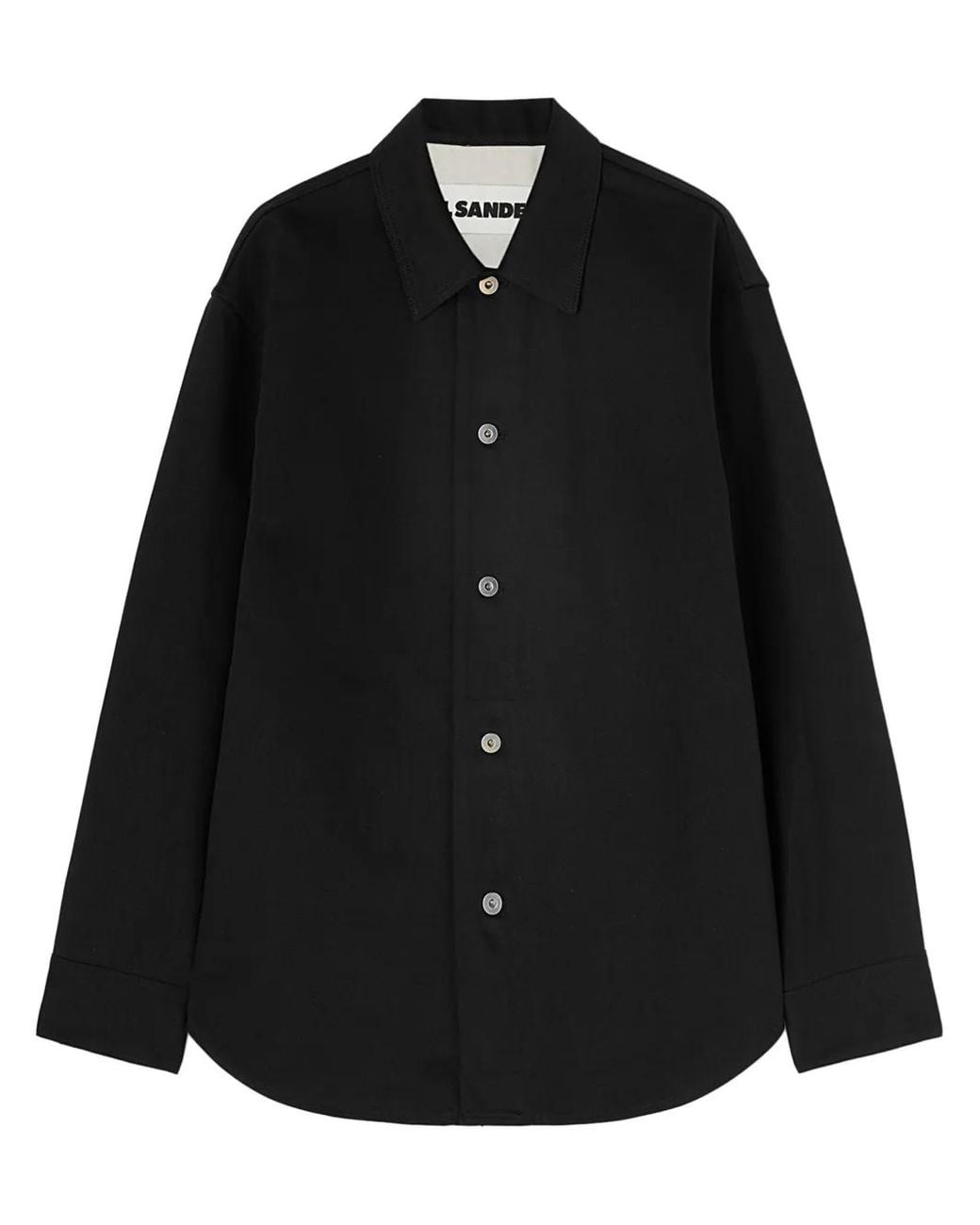 Jil Sander Denim Overhemd Met Logopatch in het Black voor heren